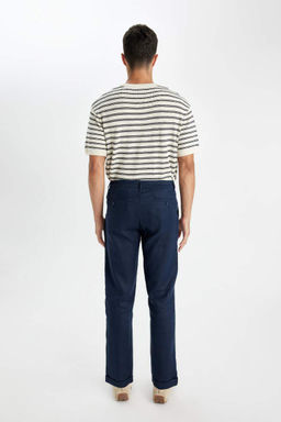 Укороченные льняные брюки с двойными штанинами - Defacto фото 8