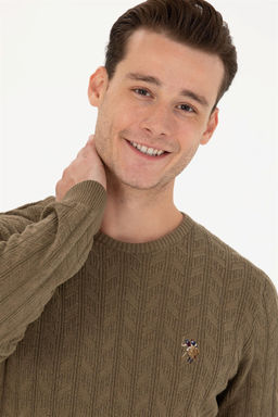 Мужской базовый свитер хаки меланжевого цвета Неожиданная скидка в корзине - U.s. polo assn фото 2