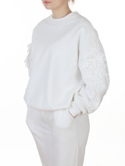 3416/3417 WHITE Костюм спортивный утепленный женский (95% хлопок, 5% эластан)