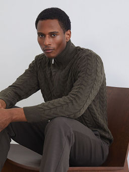 Dik Yaka Erkek Triko Kazak