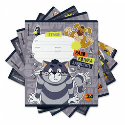 Цена за 10 шт. Тетрадь школьная ученическая ErichKrause Простоквашино, 24 листа, линейка (в плёнке по 10 шт.)_MIX-PACK