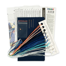 Набор для вышивания PANNA J-7271 Фантазийные жуки. Сапфир и физалис 12.5 х 9 см