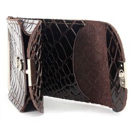 Зажим для купюр Croco-зк-300 (карм на мелочи, 2 кнопки) натуральная кожа коричневый крокодил (238) 226925  фото 3