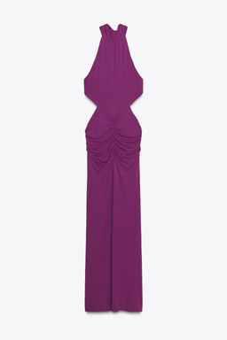 GATHERED HALTER LONG DRESS - Zara фото 8