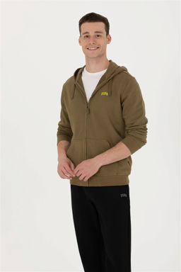 U. S. Polo Assn Мужской вязаный кардиган цвета хаки с капюшоном - U.s. polo assn фото 10