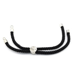 Шнурок для браслетов витая нить цв.черный 3мм, 20см.