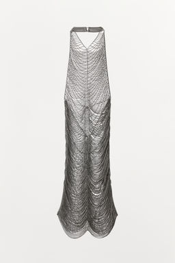 VESTIDO CORTO HALTER BRILLOS / Plata - Zara фото 7