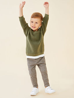 Bisiklet Yaka Uzun Kollu Basic Erkek Bebek Triko Kazak