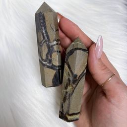 Кристалл из Септария замещенный Кальцитом