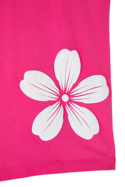 Fusya-Ekru 2li K?z Cocuk %100 Pamuk Cicekli K?sa Kol Orme T-Shirt TKDSS25TS00109 - Trendyolmilla фото 2