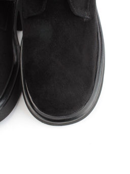 04-M3-HSM711 BLACK Ботинки зимние женские (натуральная замша, натуральный мех)