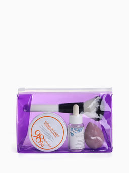 Цена за 2 шт. Косметичка для бассейна с застёжкая зип-лок, прозрачная/фиолетовая - Simaland фото 2