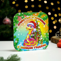 Цена за 2 шт. Подставка под горячее Дарим Красиво «Символ года. Семейного тепла», 19×19 см, дерево, разноцветная