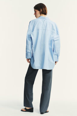 OVERSIZE STRIPED POPLIN SHIRT - Zara фото 3
