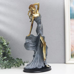 Фигурка полистоун «Девушка в синем вечернем платье со стразами», 11.8×16.5×37 см