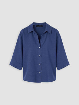Oversize Keten Kar???ml? Kad?n G?mlek