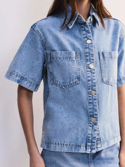 Джинсовая рубашка с коротким рукавом ZR2605092347-101 / Zarina