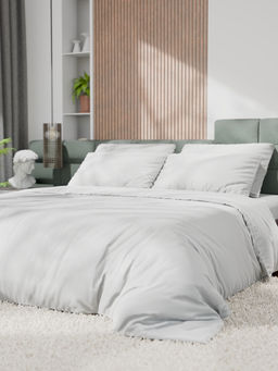 Постельное бельё евро «Этель», тенсель, белое