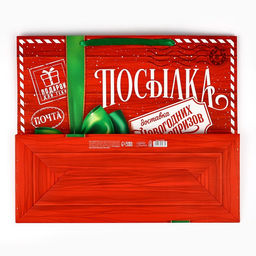 Пакет подарочный новогодний ламинированный Новогодняя посылка, XL 49?40?19 см