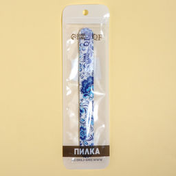 Цена за 5 шт. Пилка для ногтей «Гжель», прямая, 180/240 грит, 18 см, разноцветная