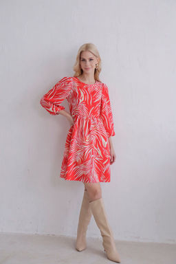 Платье красное с присборенной юбкой - Martichelli фото 11