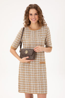 Женская коричневая сумка через плечо Неожиданная скидка в корзине