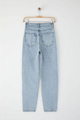 Ac?k Mavi Yuksek Bel Mom Jeans TWOSS25JE00136 - Trendyolmilla фото 7