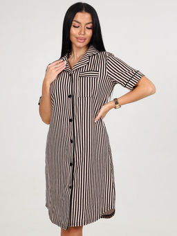 5-Х ЖЕНСКИЙ ХАЛАТ (Бежевая полоса) - А-дина фото 3