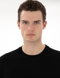 Siyah Slim Fit Merserize Basic Ti__rt - Pierre cardin фото 2