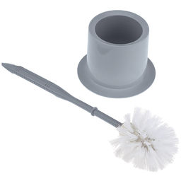 Ерш унитазный пластмассовый со съемной ручкой "Шляпа" 35см, с подставкой д13см h9,2см, серый (Китай)