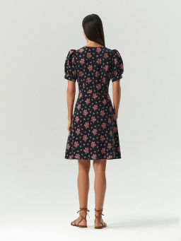 ЕМКА / Платье мини из 100% купры с цветочным принтом - Emka фото 5