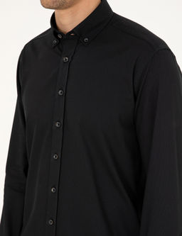 Siyah Regular Fit Uzun Kollu G_mlek