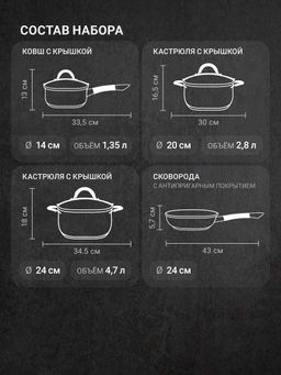 Набор посуды TalleR TR-11020 Лира