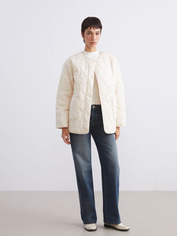 Bisiklet Yaka Oversize Kapitone Kad?n ?i?me Mont