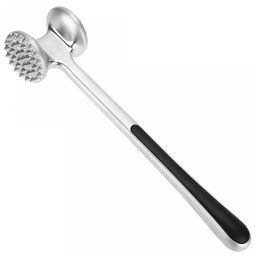 Молоток для отбивания мяса алюминиевый двухсторонний "Люкс" 22см, основание-5,5х4х4см, на картоне (Китай)