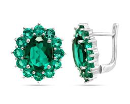 Серьги из серебра аквамарин выращ., Капитолина