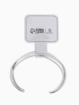 Браслет металл Афина многослойный, цвет серебро