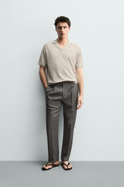 POLO PUNTO REGULAR FIT 100% LINO / Gris vigor?