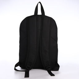 Рюкзак текстильный с карманом кожзам, 38х29х11 см, черный, синий - Nazamok фото 5