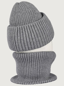 Комплект шапка и снуд 12з51926 серый песок