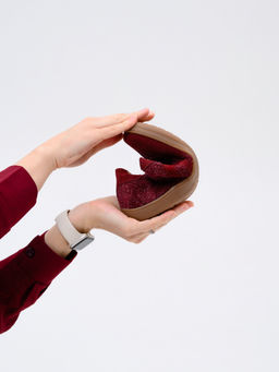 Кеды босоногие натуральная замша бордовые 184.natabr.Бордовая замша+бордовый джангл/Кожа