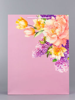 Цена за 2 шт. Пакет подарочный ламинированный вертикальный Палитра лепестков, 33?42.5?10 см