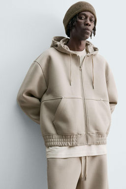 NEOPRENE-EFFECT HOODIE WITH ZIP - Zara фото 7