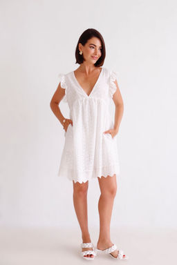 Martichelli Платье летнее хлопковое белое  фото 2