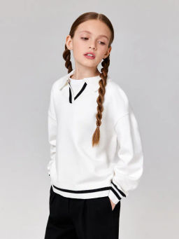 ACOOLA / Джемпер детский для девочек Tea белый фото 2