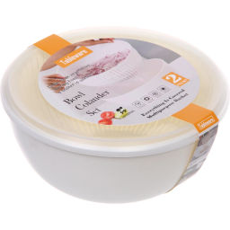 Дуршлаг пластиковый "Фаттория" 24*11см двойной с чашей и крышкой