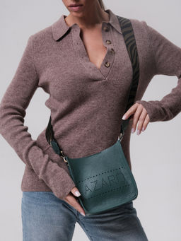 Сумка кожаная на плечо Azaro 30996 минт