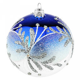 Елочная игрушка шар стеклянная Зимнее сияние д8,5см, ручная художественная роспись, цвета микс, подарочная упаковка (Россия) - Домашняя мода фото 2