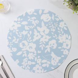 Набор салфеток сервировочных Доляна Акварель. Круг, 4 шт, d=38 см, цвет голубой  фото 3