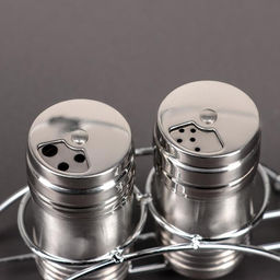 Набор для специй из нержавеющей стали на подставке «Металлик», 100 мл, 2 шт., цвет серебряный